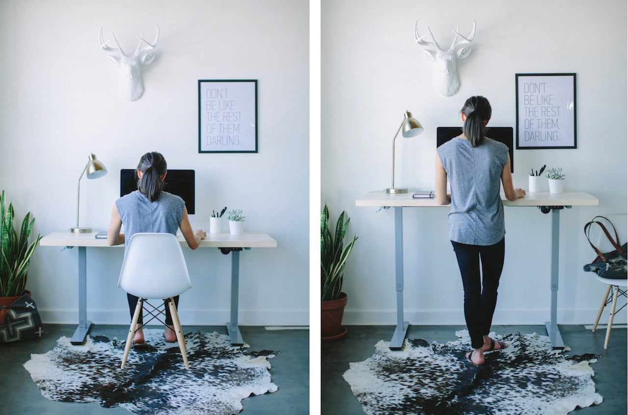 The Oxford Height-Adjustable Desk | Beetle Kill Pine